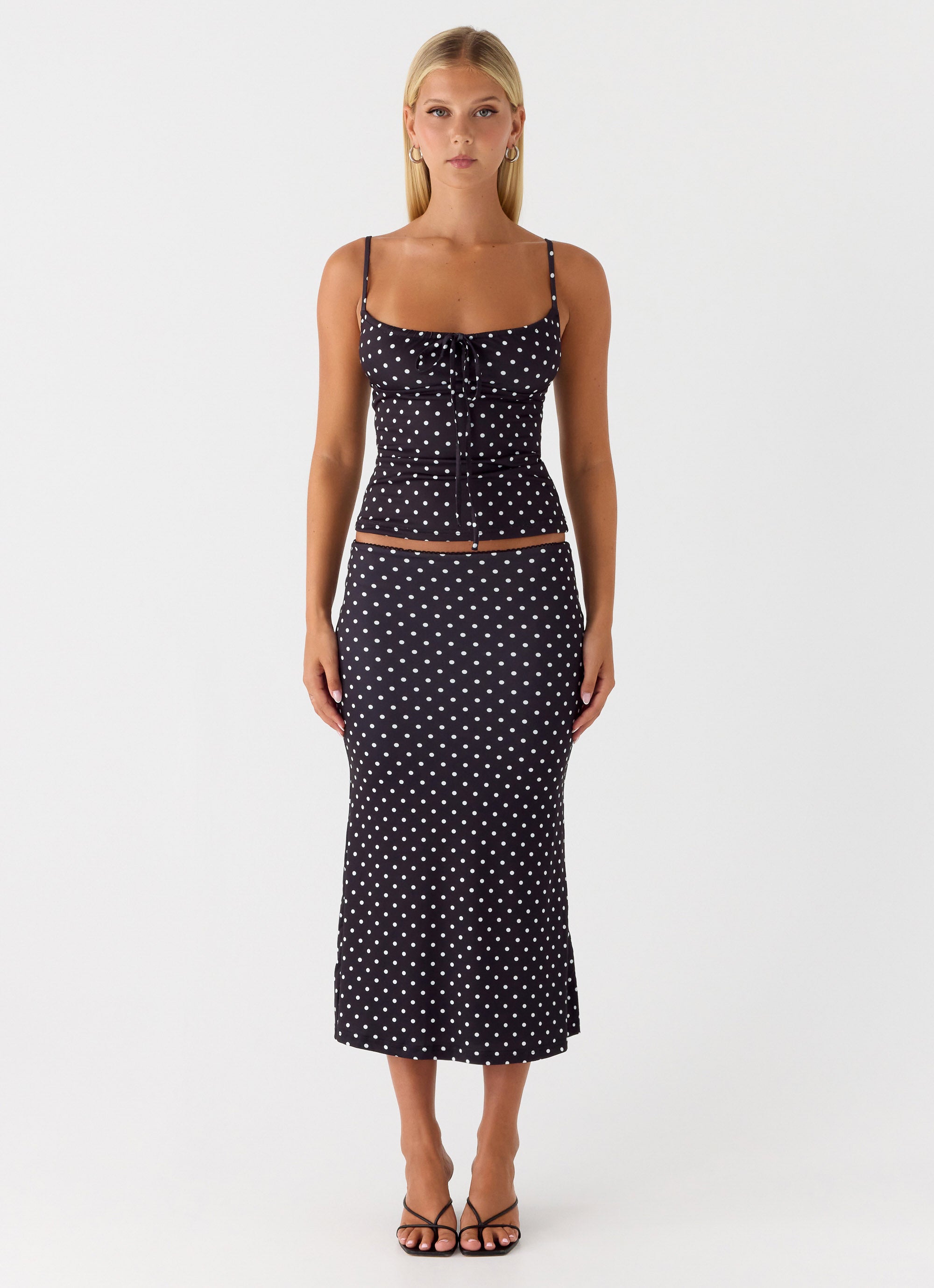 Bending My Rules Top - Black Polkadot