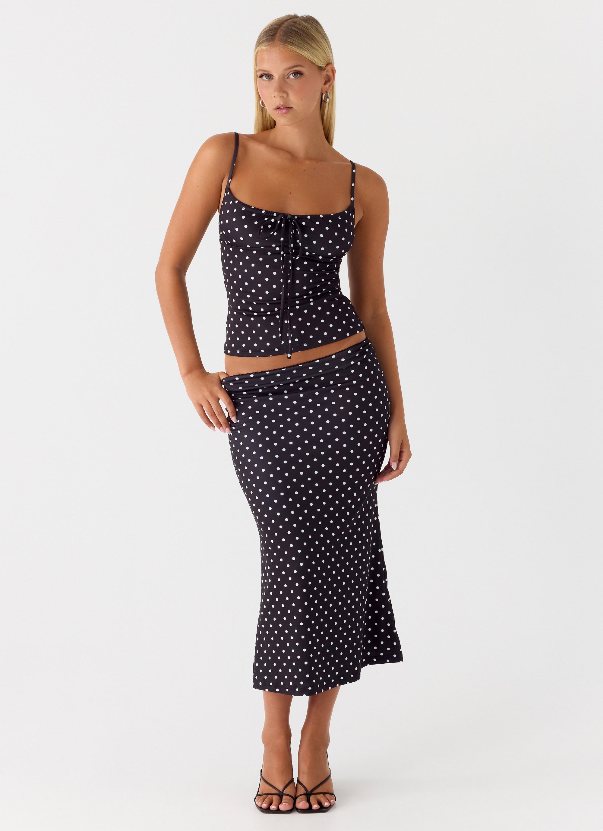 Bending My Rules Top - Black Polkadot