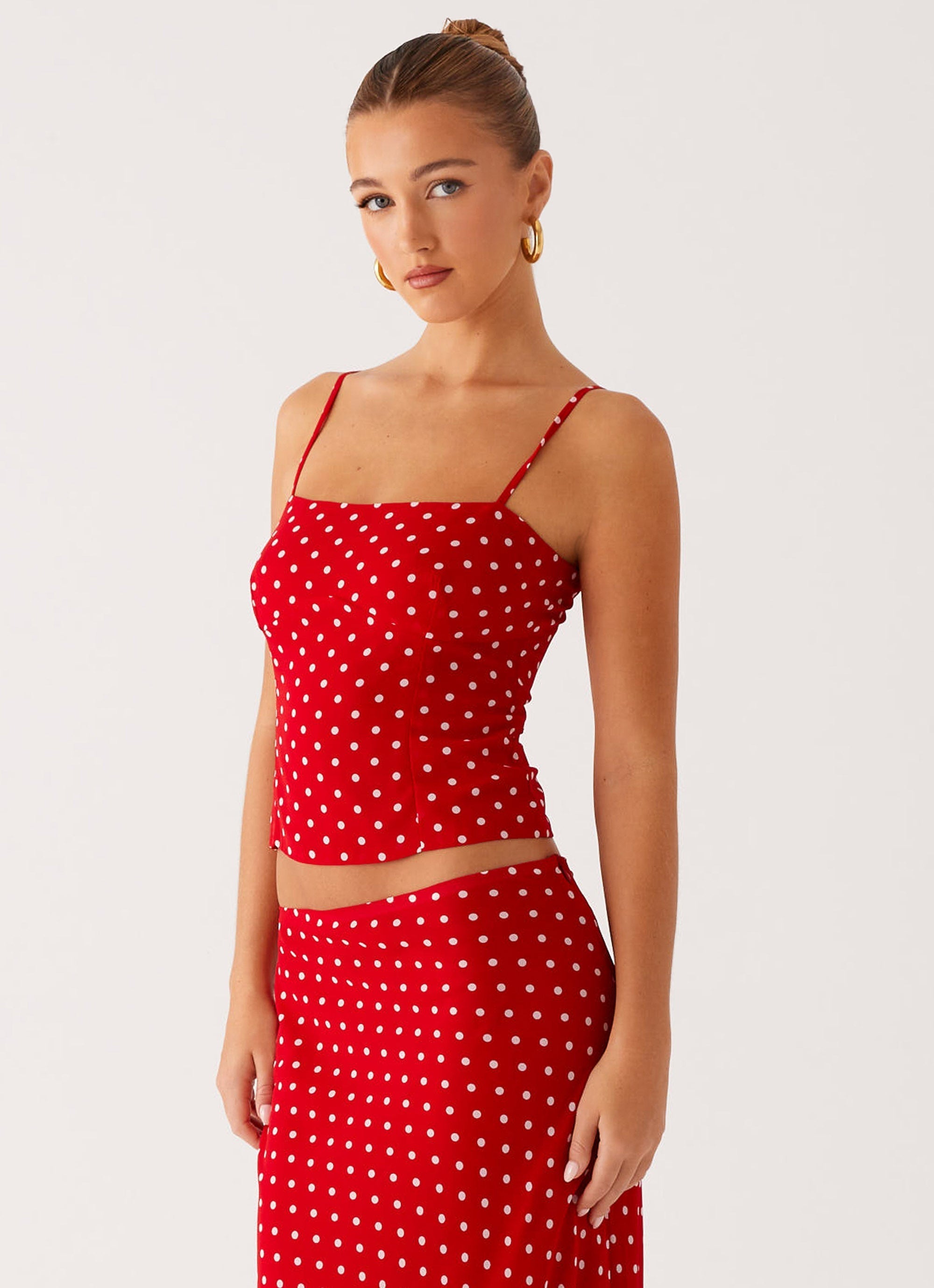 Bendita Top - Red Polka Dot
