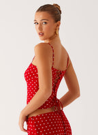 Bendita Top - Red Polka Dot