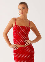 Bendita Top - Red Polka Dot