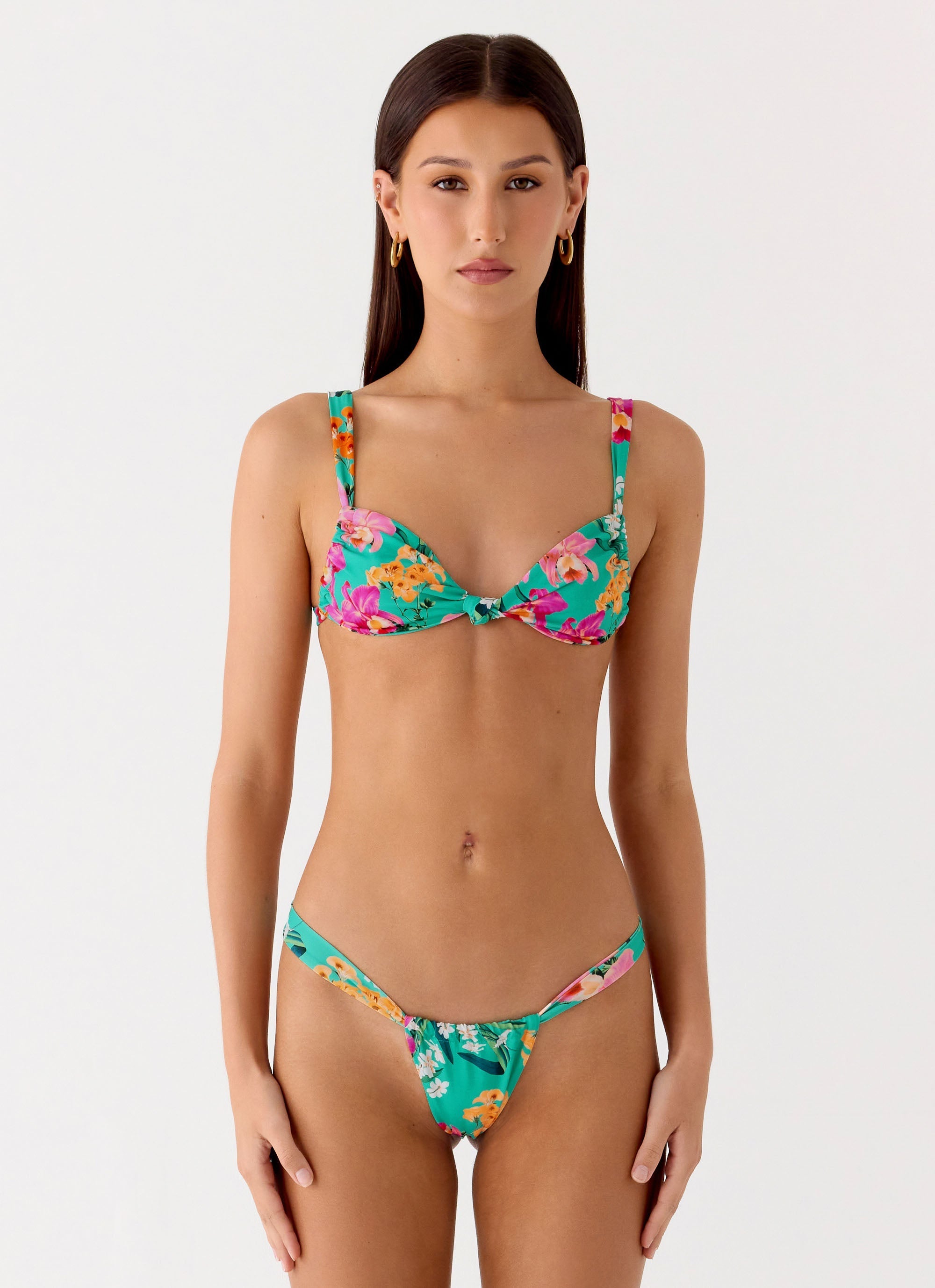 Benedita Knotted Bikini Top - Jungle Bloom