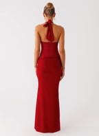 Billen Halter Maxi Dress - Red