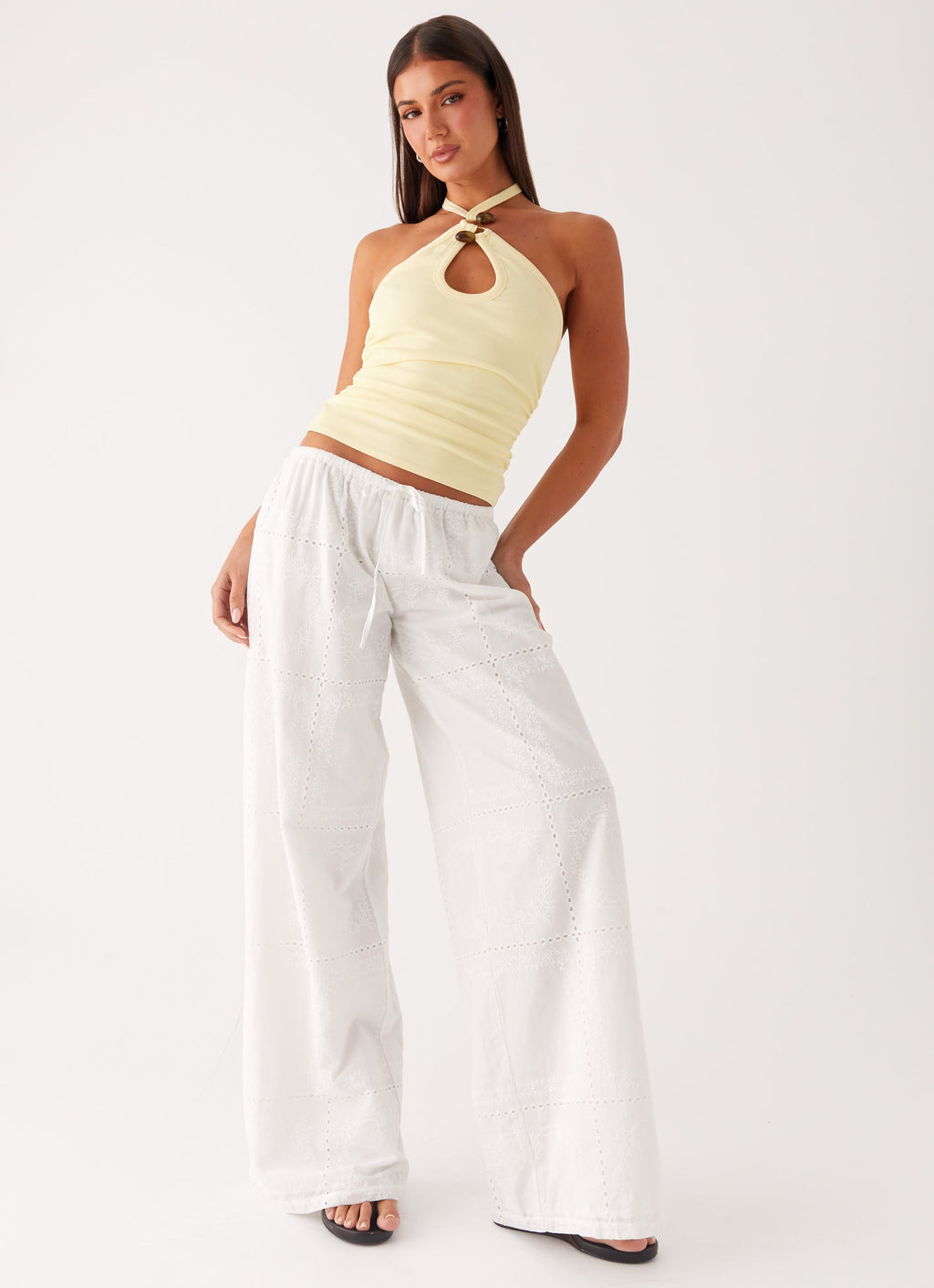Bille Low Rise Pants - White