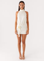 Birdie Halterneck Mini Dress - Ivory