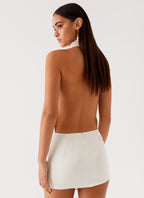 Birdie Halterneck Mini Dress - Ivory