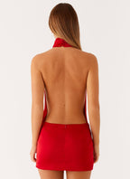 Birdie Halterneck Mini Dress - Red