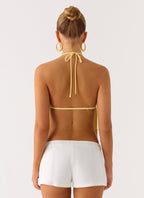 Bliss Beaded Halter Top - Floral Beaded