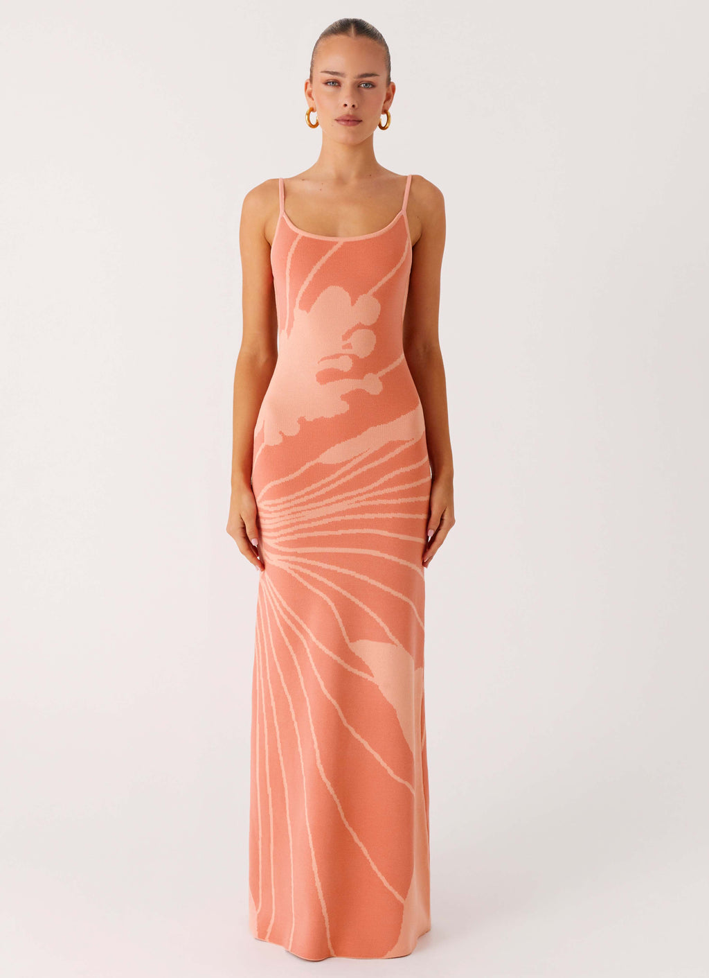 Bliss View Knit Maxi Dress - Peach