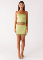 Bora Bora Beaded Top - Lime