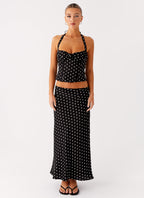 Breanne Top - Black Polka Dot