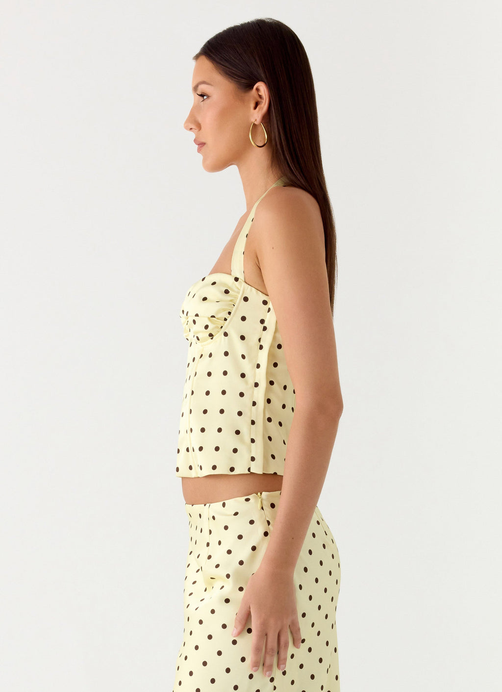 Breanne Top - Yellow Polka Dot