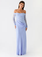 Burke Off Shoulder Maxi Dress - Blue