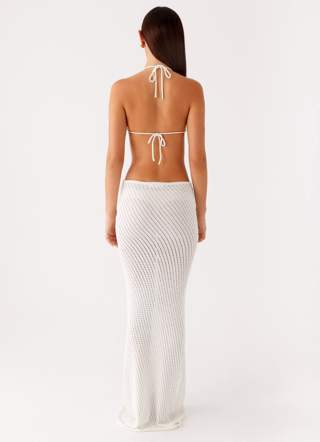 Caicos Crochet Maxi Dress - White