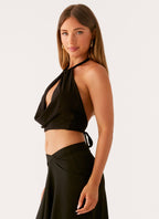 Calisa Cowl Top - Black