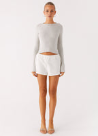 Carissa Open Back Top - Grey