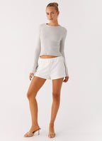 Carissa Open Back Top - Grey