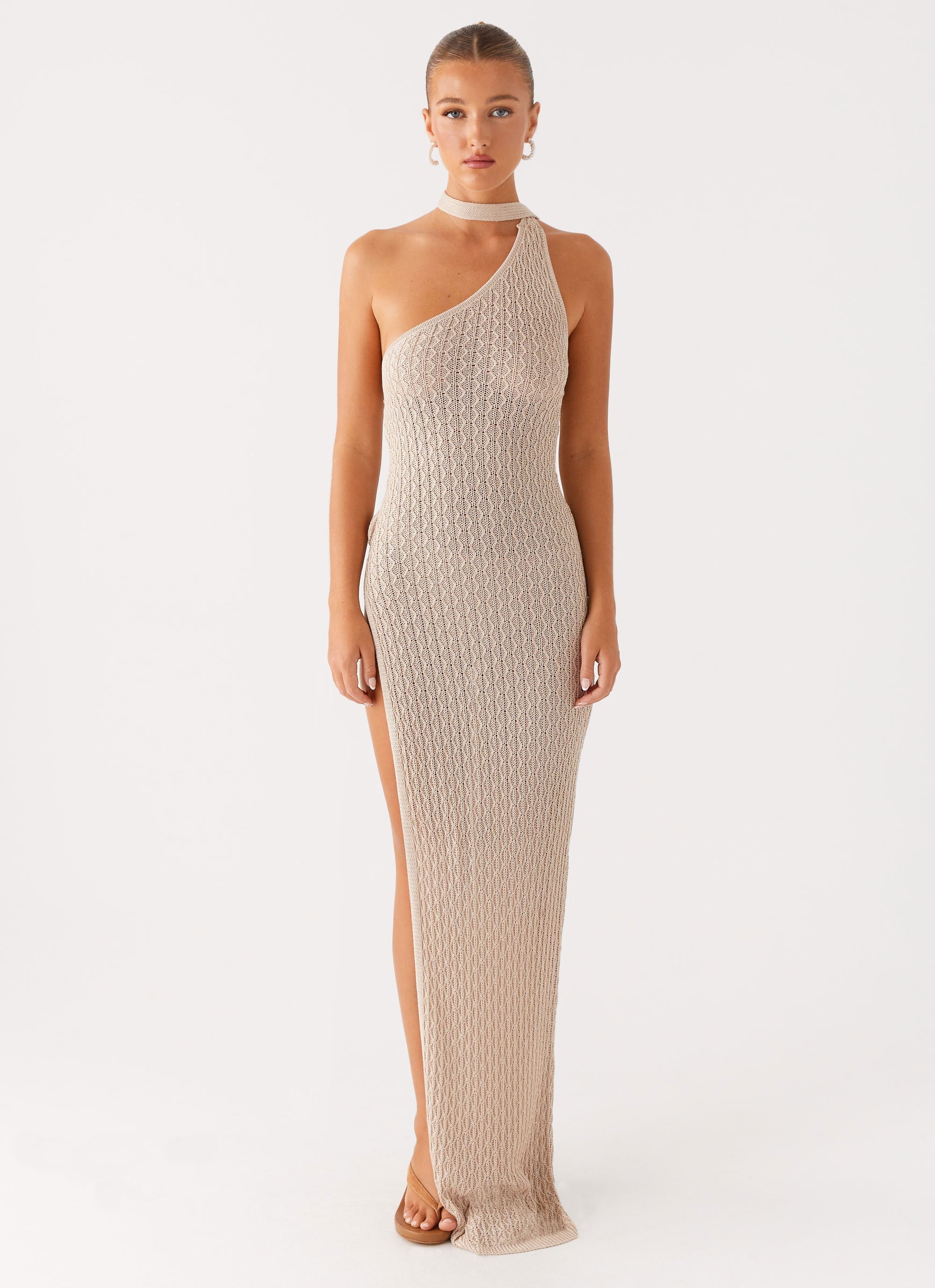 Carryn Knit Maxi Dress - Beige