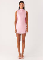 Cerina High Neck Mini Dress - Pink