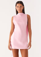 Cerina High Neck Mini Dress - Pink