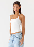 Chauncey Halter Top - White