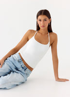 Chauncey Halter Top - White
