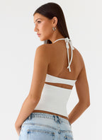 Chauncey Halter Top - White