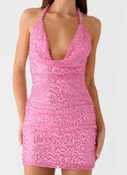 Cherry Coast Sequin Mini Dress - Pink