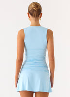 Cherry Sky Mini Dress - Blue