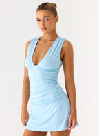 Cherry Sky Mini Dress - Blue