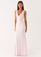 Cherry Sky Maxi Dress - Baby Pink