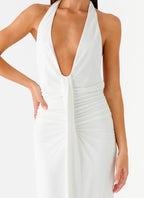 Cheyenne Halter Neck Maxi Dress - Ivory