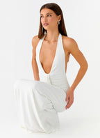Cheyenne Halter Neck Maxi Dress - Ivory