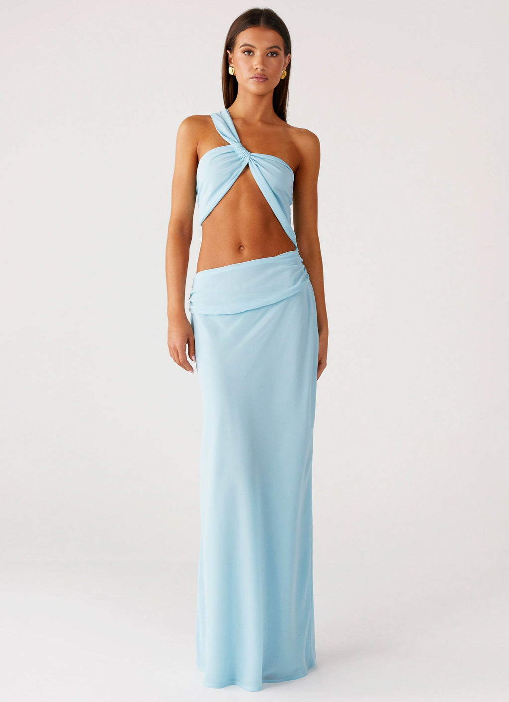 Cindelle One Shoulder Maxi Dress - Turquoise