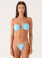 Coastal Breeze Bead Bikini Bottoms - Turquoise