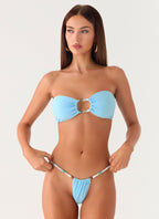 Coastal Breeze Bead Bikini Bottoms - Turquoise