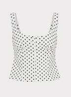 Coastline Bustier Top - White Polka Dot