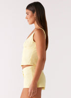 Coastline Bustier Top - Yellow