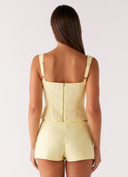 Coastline Bustier Top - Yellow