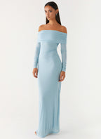 Cocoa Long Sleeve Maxi Dress - Blue