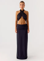 Coletta Wrap Top - Black