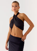 Coletta Wrap Top - Black