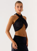 Coletta Wrap Top - Black