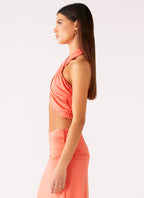 Coletta Wrap Top - Coral