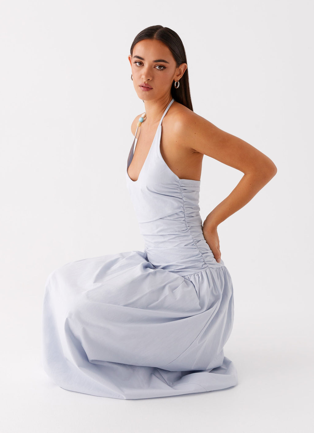 Cristina Halter Maxi Dress - Cornflower Blue