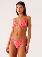 Croatia Bikini Top - Pink Sequin