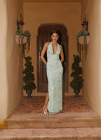 Cydney Beaded Maxi Dress - Sage
