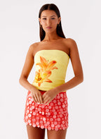Danta Strapless Top - Yellow