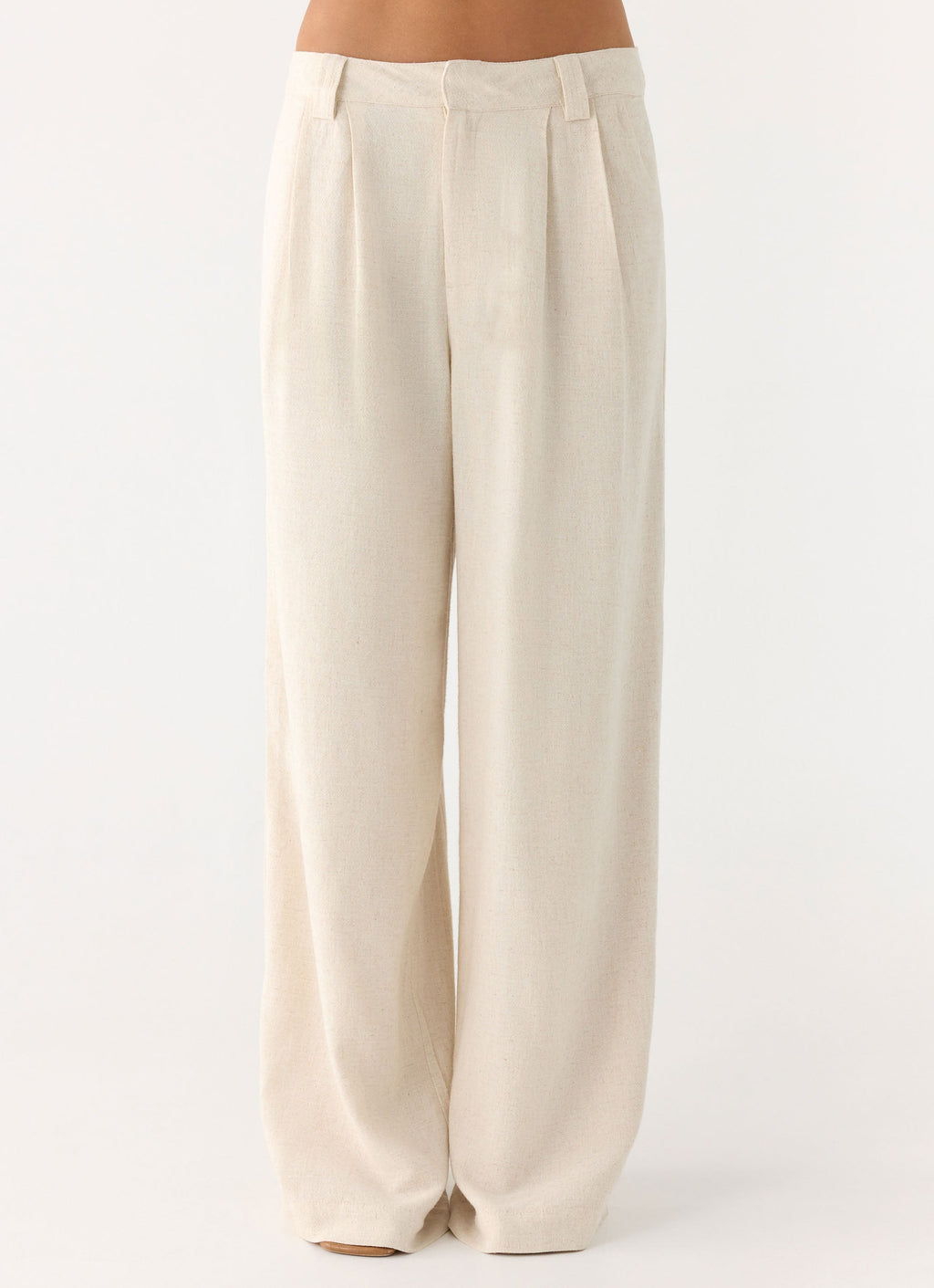 Delong Low Rise Linen Pants - Oatmeal