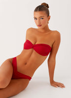 Delta Bandeau Bikini Top - Deep Red
